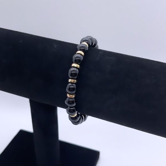 NWT Wool + Pepper Co. Mens Beaded Bracelet - Gold - Picture 5 of 5